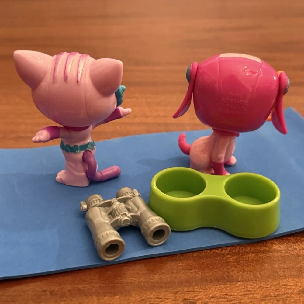 Barbie Spy Squad‎ Pets Lot – Pink Cat & Pink Dog Figures with Accessories